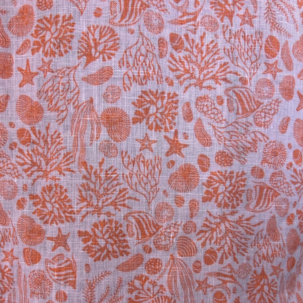 Sigrid Olsen 100% Linen Ocean Shell Print Coverup… - image 5